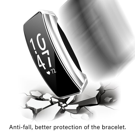 Fitbit Inspire 1 / HR / Ace 2 TPU case (volledig beschermd) - Zilver