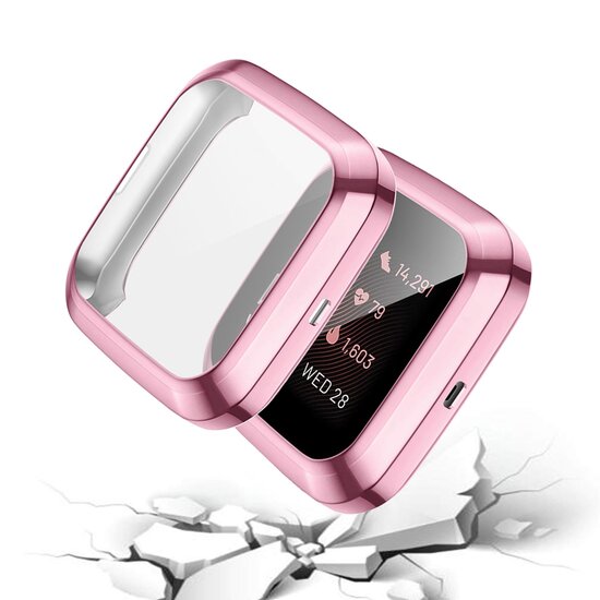 Fitbit Versa 2 Soft TPU case (volledig beschermd) - Roze