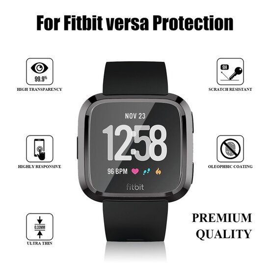 Fitbit Versa 1 soft TPU case (volledig beschermd) - Zilver