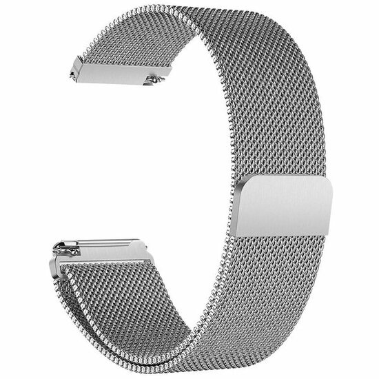 Fitbit Versa 1 / 2 & Lite milanese bandje - Maat: Small - Zilver