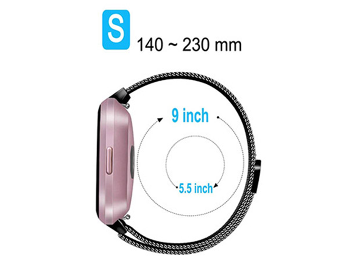 Fitbit Versa 1 / 2 & Lite milanese bandje - Maat: Small - Zilver