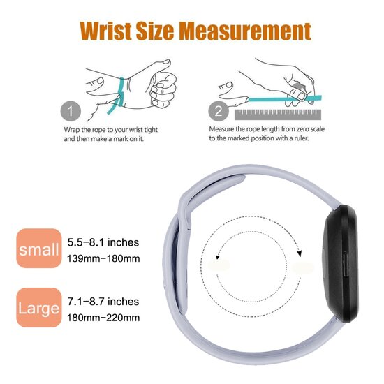 Fitbit Versa 1 / 2 & Lite siliconen bandje - Maat: Small - Ecru