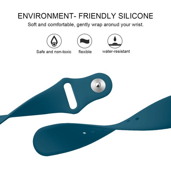 Fitbit Versa 1 / 2 & Lite siliconen bandje - Maat: Small - Blauwgroen