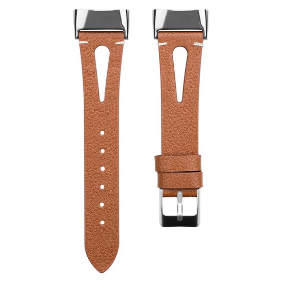 Fitbit Charge 5 bandje - PU leather - Bruin