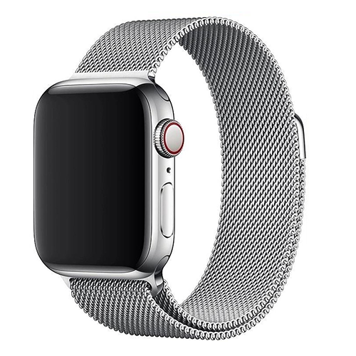 Milanees Apple watch bandje 42mm 44mm 45mm 49mm RVS Zilver