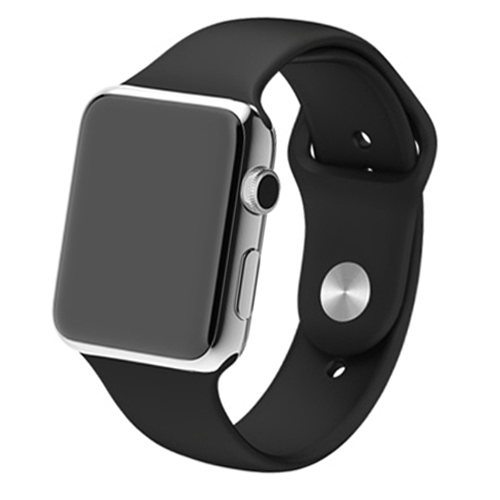 Apple watch 42mm 44mm rubberen bandje sport Zwart