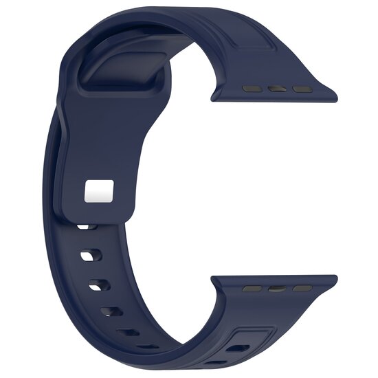 Square siliconen band - Navy - Geschikt voor Apple Watch 44mm / 45mm / 46mm / 49mm