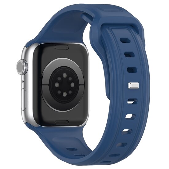Square siliconen band - Donkerblauw - Geschikt voor Apple Watch 44mm / 45mm / 46mm / 49mm