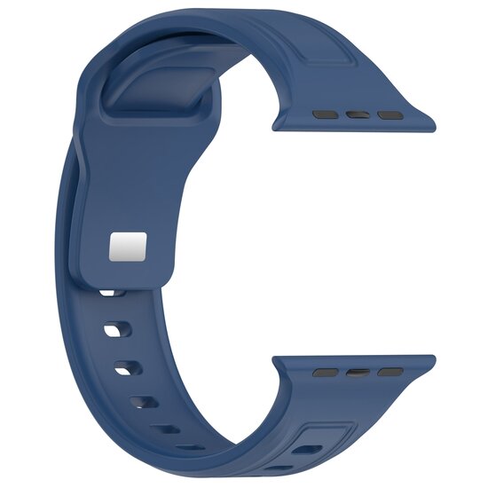 Square siliconen band - Donkerblauw - Geschikt voor Apple Watch 44mm / 45mm / 46mm / 49mm