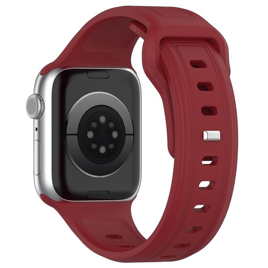 Square siliconen band - Bordeaux - Geschikt voor Apple Watch 44mm / 45mm / 46mm / 49mm