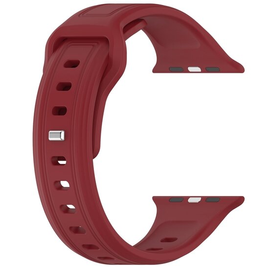Square siliconen band - Bordeaux - Geschikt voor Apple Watch 44mm / 45mm / 46mm / 49mm