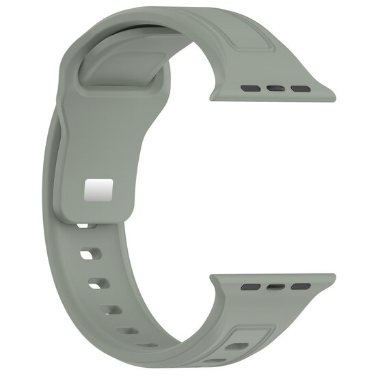 Square siliconen band - Grijsgroen licht - Geschikt voor Apple Watch 44mm / 45mm / 46mm / 49mm
