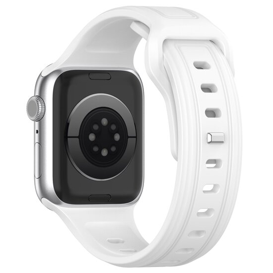 Square siliconen band - Wit - Geschikt voor Apple Watch 44mm / 45mm / 46mm / 49mm
