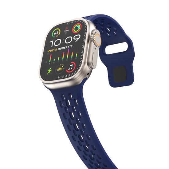 Ultimate Sport Edition bandje - Donkerblauw - Geschikt voor Apple Watch 44mm / 45mm / 46mm / 49mm