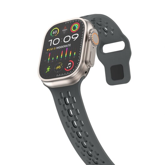 Ultimate Sport Edition bandje - Donkergrijs - Geschikt voor Apple Watch 44mm / 45mm / 46mm / 49mm