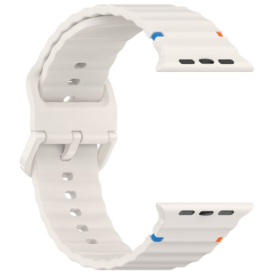 Wave sportband - Sterrenlicht / starlight - Geschikt voor Apple Watch 44mm / 45mm / 46mm / 49mm