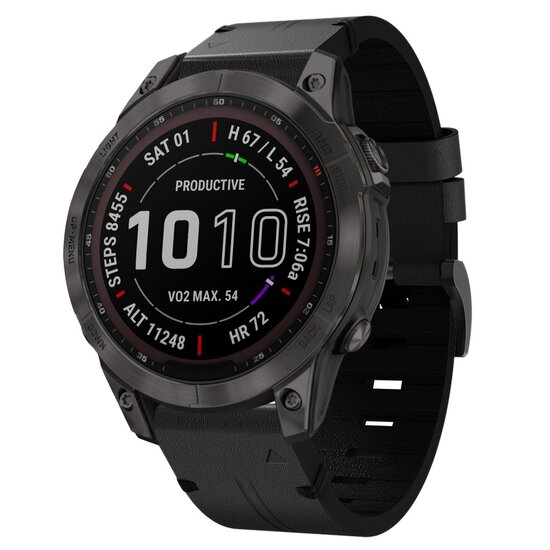 Leren bandje - Zwart - Garmin Epix Gen 2 (47mm) / MARQ / Quatix 7/6/5