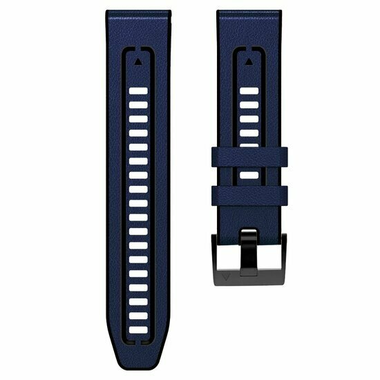 leer + siliconen bandje - Blauw - Garmin Forerunner 745 / 935 / 945 / 955 / 965
