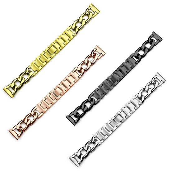 Garmin Venu 3s / Vivoactive 4s / Venu 2s / Vivomove 3s / Forerunner 255s - Metalen ketting band - Sterrenlicht