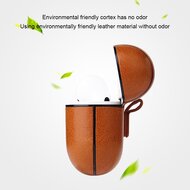 AirPods Pro / AirPods Pro 2 lederen hoesje - Met bevestigingsclip - Lichtbruin