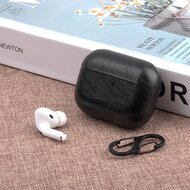 AirPods Pro / AirPods Pro 2 lederen hoesje Pro Leather series - Met bevestigingsclip - Zwart