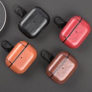 AirPods Pro / AirPods Pro 2 lederen hoesje Pro Leather series - Met bevestigingsclip - Donker bruin