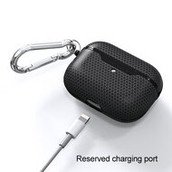 AirPods Pro / AirPods Pro 2 siliconen hoesje Football series - Met bevestigingsclip - Zwart