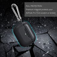 AirPods Pro / AirPods Pro 2 siliconen hoesje Football series - Met bevestigingsclip - Zwart