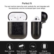 AirPods 1/2 hoesje Litchi PU Series - hard case - zwart