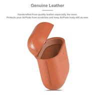 AirPods 1/2 hoesje Genuine Leather Series - hard case - roze