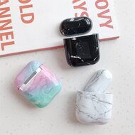 AirPods 1/2 hoesje Marble series - hard case - Marble wit - Schokbestendig