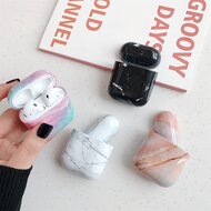 AirPods 1/2 hoesje Marble series - hard case - Marble wit - Schokbestendig