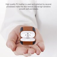 AirPods 1/2 hoesje PU Leer Flip-over - Blauw /zwart