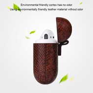 AirPods 1/2 hoesje PU Leer Slangenleer - Zwart