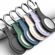 AirTag case - TPU Hard siliconen hoesje voor Apple AirTags, met sleutelclip - paars