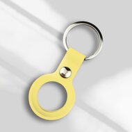 AirTag case liquid series - siliconen hoesje met ring - geel