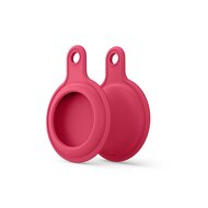 AirTag case gel series - sleutelhanger met ring - donkerrood