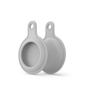 AirTag case gel series - sleutelhanger met ring - grijs