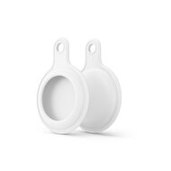 AirTag case gel series - sleutelhanger met ring - wit