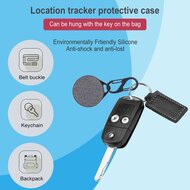 AirTag case nylon series - kunststof hoesje met karabijnhaak - bruin