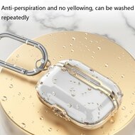 AirPods Pro / AirPods Pro 2 hoesje - TPU - Split series - Groen + Zilver (transparant)