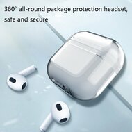 AirPods 3 hoesje - TPU - Transparant - Met bevestigingsclip