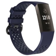 Fitbit Charge 3 & 4 sport bandje - Maat: Large - Donkerblauw