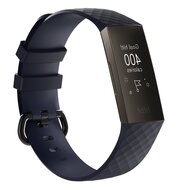Fitbit Charge 3 & 4 siliconen diamant pattern bandje - Maat: Small - Blauw