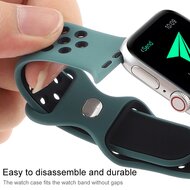 Sportbandje met extra lus - Grijs + Blauw - Geschikt voor Apple Watch 38mm / 40mm / 41mm / 42mm