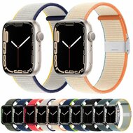 Nylon bandje met klemsluiting - Donkerblauw - Geschikt voor Apple Watch 44mm / 45mm&nbsp;/ 46mm / 49mm