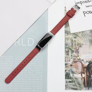 Fitbit Luxe - Leren bandje - Maat: Large - Rood