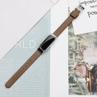 Fitbit Luxe - Leren bandje - Maat: Small - Bruin