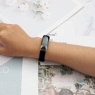 Fitbit Luxe - Leren bandje - Maat: Small - Zwart