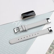 Fitbit Luxe - Leren bandje - Maat: Small - Wit